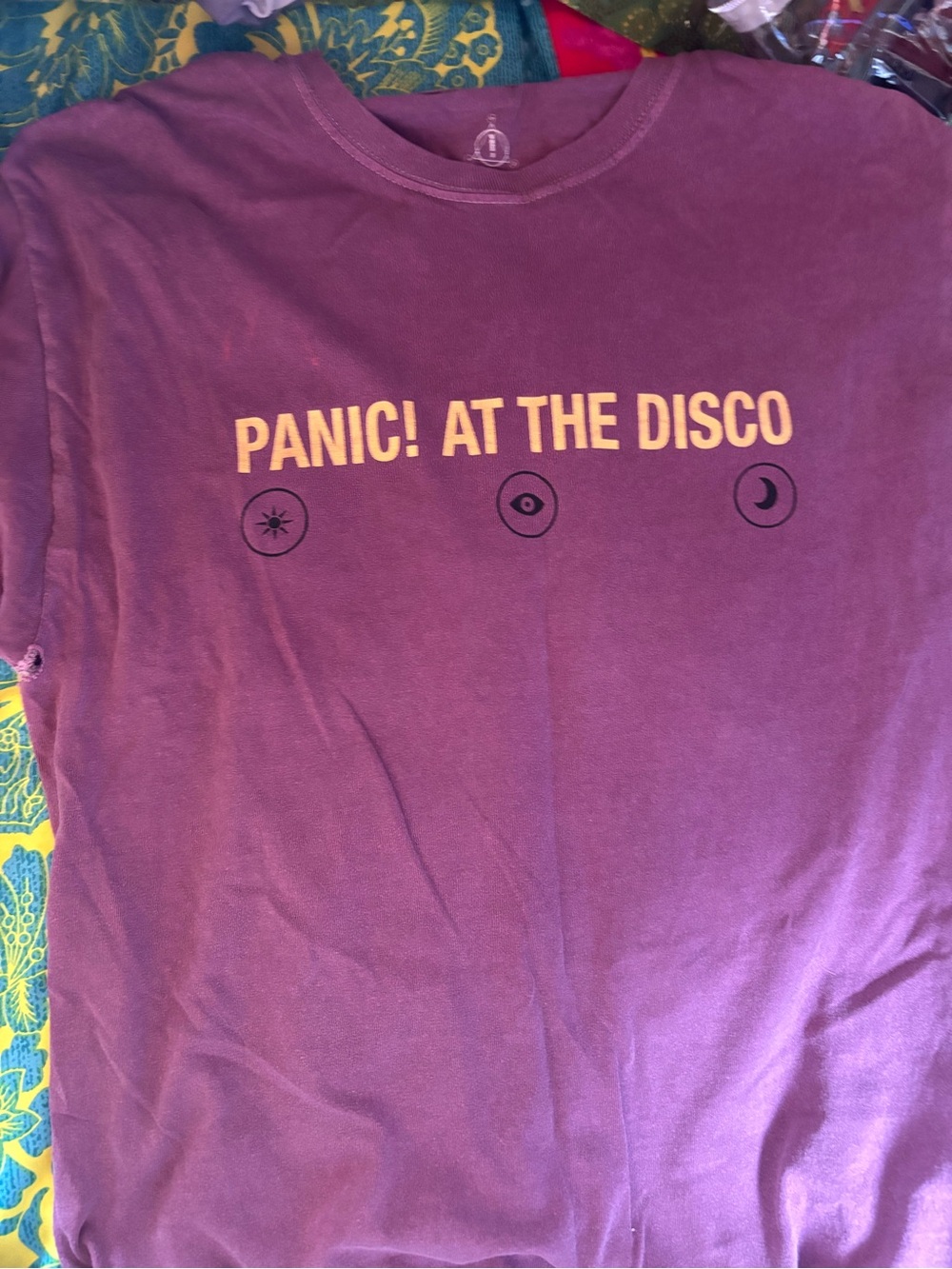 Panic! At The Disco Logo Tee in Deep Plum M